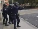 Antidisturbios en Pamplona.