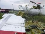 Fotograf&iacute;a de los restos de un avi&oacute;n Boeing 777, vuelo MH17 de Malaysia Airlines, que cay&oacute; a tierra al este de Ucrania.