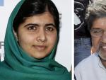 Combo con una imagen de la adolescente paquistan&iacute; Malala Yousafzai (i) y otra del presidente de la Marcha Global contra el Trabajo Infantil, el indio Kailash Satyarthi (d) premiados ambos con el Nobel de la Paz 2014.