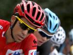 Alberto Contador, con Chris Froome, en la decimocuarta etapa de la Vuelta a Espa&ntilde;a, con final en La Camperona.