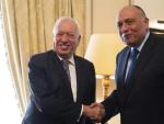 El ministro espa&ntilde;ol de Asuntos Exteriores, Jos&eacute; Manuel Garc&iacute;a-Margallo, con el presidente de Egipto, Abdelfatah Al Sisi.