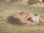 Acuarela japonesa del siglo XVIII mostrando la putrefacci&oacute;n del cad&aacute;ver de una mujer noble