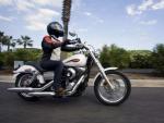 Motorista Con Una Harley-Davidson