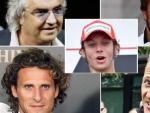 Briatore, Alonso, Frol&aacute;n, Schumacher y Rossi.
