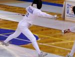 La tiradora checa Natalie Dianova se enfrenta a una rival en un combate de esgrima durante la celebraci&oacute;n de los Campeonatos Europeos de Pentatl&oacute;n Moderno de Hungr&iacute;a en 2010.