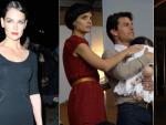 Im&aacute;genes de Katie Holmes durante la semana de la moda Nueva York (a ambos lados) y con Tom Cruise en 2008.
