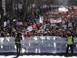 Manifestaci&oacute;n de las mareas ciudadanas en Madrid, convocadas bajo el lema 'Por las libertades, los derechos y los servicios p&uacute;blicos. Contra el golpe de estado pol&iacute;tico y econ&oacute;mico'.