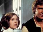 Los actores Mark Hamill, Carrie Fisher y Harrison Ford, en un fotograma de 'La guerra de las galaxias'.