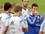 Leo Messi, durante un entrenamiento de la selecci&oacute;n argentina.