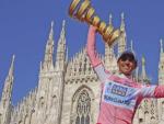 Alberto Contador celebra su segundo Giro (ARCHIVO).