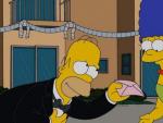 Imagen de Homer y Marge para acallar rumores de divorcio publicada por la cuenta de Los Simpson en Twitter.