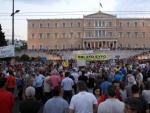 Aspecto que presentaba la plaza Syntagma, frente al parlamento griego, en plena crisis de la econom&iacute;a griega.