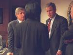 George W. Bush habla con los miembros de su gabinete el 11 de septiembre de 2001.