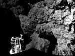 La misi&oacute;n espacial Rosetta aterrizando en la superficie del cometa 67Pc