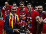Felipe VI comparti&oacute; con los jugadores su alegr&iacute;a por el Eurobasket.