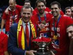 Felipe VI comparti&oacute; con los jugadores su alegr&iacute;a por el Eurobasket.