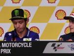 Valentino Rossi y Marc M&aacute;rquez en rueda de prensa.