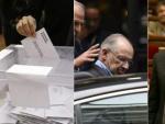 De izquierda a derecha, una imagen de las elecciones generales, la detenci&oacute;n de Rodrigo Rato y el presidente de la Generalitat en funciones, Artur Mas.