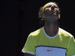 El tenista espa&ntilde;ol Rafael Nadal lamenta una mala jugada ante su compatriota Fernando Verdasco.