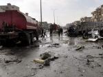 Imagen del atentado en la ciudad siria de Homs.