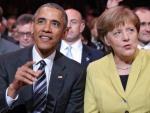 Barack Obama y Angela Merkel, en la visita del presidente de EE UU a Alemania.