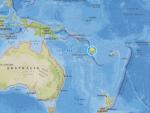Terremoto en Vanuatu, mapa del epicentro del Servicio Geol&oacute;gico de Estados Unidos.