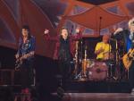 Los Rolling Stones, durante su espect&aacute;culo en el Santiago Bernab&eacute;u (Madrid).