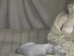 'Chica con un perro', oleo de Lucian Freud