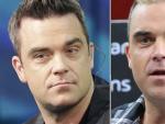 Robbie Williams: a la izquierda, en 2012. A la derecha, en el verano de 2015.