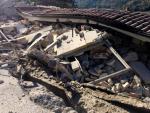 Un edificio reducido a escombros tras el terremoto que ha afectado al centro de Italia.