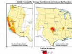 Mapa del riesgo s&iacute;smico por fracking en EEUU publicado en la web del Servicio Geol&oacute;gico de EEUU.