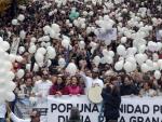 Imagen de la manifestaci&oacute;n llevada a cabo en Granada, en protesta por las fusiones hospitalarias que tiene programada la Junta de Andaluc&iacute;a.