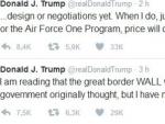 Otro tuit de Trump sobre el muro entre M&eacute;xico y EEUU.