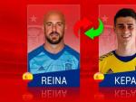 Pepe Reina es sustituido por Kepa Arrizabalaga en la selecci&oacute;n espa&ntilde;ola.