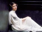 Carrie Fisher caracterizada como la Princesa Leia