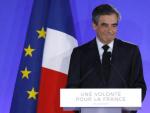 El conservador Fran&ccedil;ois Fillon reconoce su derrota tras hacerse p&uacute;blicos los primeros resultados de la primera vuelta de las presidenciales francesas.
