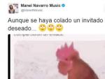 Tuit de Manel Navarro haciendo referencia al 'gallo' tras su actuaci&oacute;n en Eurovisi&oacute;n 2017.