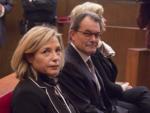 Imagen de Artur Mas, Joana Ortega e Irene Rigau en la sala del juicio por la consulta del 9N.