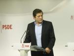 Rueda de prensa de Javier Fern&aacute;ndez en la sede del PSOE