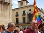 Protesta ante la iglesia de T&agrave;rrega (Lleida) contra el obispo de Solsona.