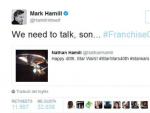 Tuit de Mark Hamill a su hijo.