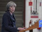 La primera ministra brit&aacute;nica, Theresa May, durante un acto de su camapa&ntilde;a electoral celebrado en Guisborough.