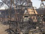 Camping Do&ntilde;ana, afectado por el incendio de Moguer (Huelva).