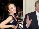 La actriz Lindsay Lohan y el presidente de EE UU Donald Trump.