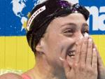 Mireia Belmonte tras ganar el oro en los 200 mariposa de los Mundiales de nataci&oacute;n.