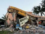 Un hotel completamente destruido en el municipio de Juchit&aacute;n, Oaxaca (M&eacute;xico), uno de los lugares m&aacute;s afectados por el terremoto de magnitud 8,2.
