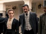 Amelia, Alonso y Pacino en 'Tiempo de esclavos', el sexto cap&iacute;tulo de la tercera temporada de 'El Ministerio del Tiempo'.