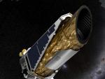 Una maqueta del telescopio espacial Kepler, que busca planetas habitables a trav&eacute;s del espacio.