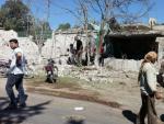 Exterior del hospital materno-infantil de Save the Children en Idleb, Siria, que fue bombardeado el 27 de abril.