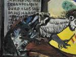 La obra de Picasso 'Figura (de femme inspir&eacute;e par la guerra d'Espagne)' (1937), en la que el pintor escribi&oacute; &quot;Retrato de la marquesa de culo cristiano ech&aacute;ndole un duro a los soldados moros defensores de la virgen&quot;, subastada en Nueva York por la casa Christie's.
